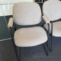 Grey Sleigh Guest Side Chair with Padded Arms
